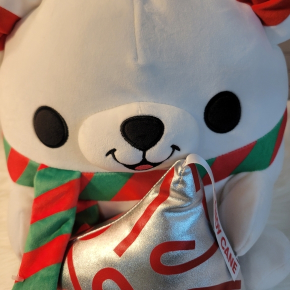 Zuru Snackles Cute White Bear Plush with Scarf and Candy Cane - Picture 2 of 9